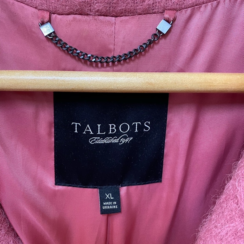 Talbots Mauve Pink Wool Alpaca Mohair Coat XL - Picture 3 of 12
